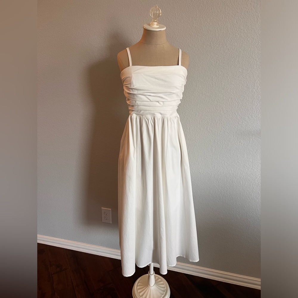 Pleated Spaghetti Strap Midi Dress